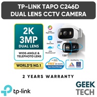 TP-Link Tapo C246D Dual-Lens 2K Indoor Outdoor Pan/Tilt WiFi Camera Smart Tracking IP65 Smart Night 