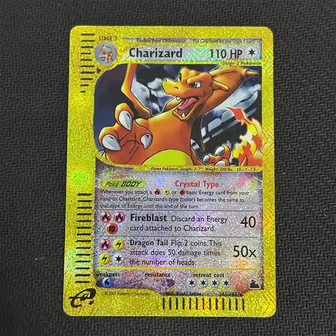 English DIY Proxy Card PTCG 2003 Poke Skyridge #146 Charizard Reverse Holo Collectible Card