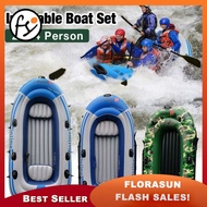 Intime Kayaking - 4 Person PVC Rubber Dinghy Inflatable Boat Thickened Folder Portable Kayak Fishing