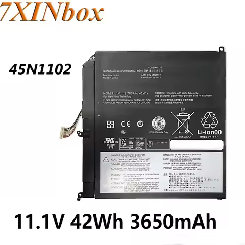 7XINbox 45N1102 45N1103 11.1V 42Wh 3650mAh Original Laptop Battery For Lenovo ThinkPad X1 helix Buil