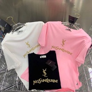 Yves Saint Laurent YSL summer trend new high-end letter printed short-sleeved loose large size fashion hot style T-shirt