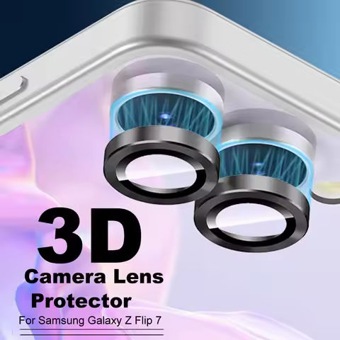 3D Camera Protector Glass For Samsung Galaxy Z Flip7 Tempered Glass Lens Metal Rear Ring Samsang Z F