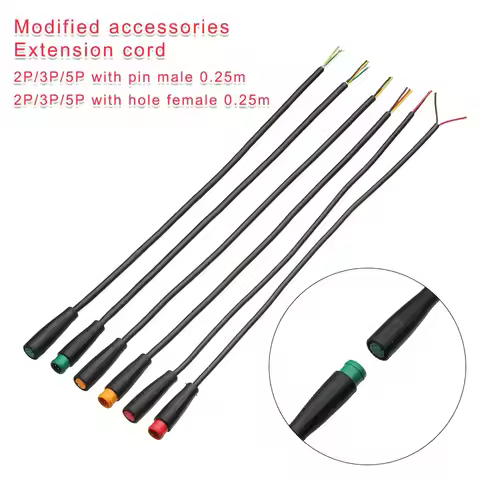 9mm Base Connector 2/3/4/5/6Pin Cable Waterproof Connector For Ebike Bafang Display Pin Optional Cab