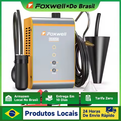 Automotive Smoke Machine EVAP Vacuum Exhaust Pipe Diagnostic Tester FOXWELL SD201 Built-in Air Compr