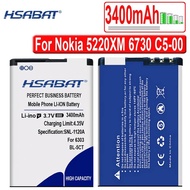 HSABAT 3400mAh BL-5CT BL5CT Battery For Nokia 5220XM Battery 6730 C5-00 C6-01 C3-01 6303C 5220 6730c