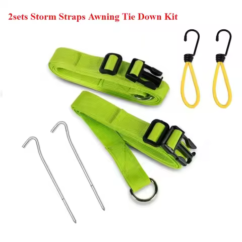2Sets Storm Straps Tensioner Green For Kampa Dometic Awning Tie Down Caravan Motorhome RV Parts Acce