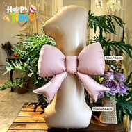 32 Inch Caramel Number Balloon With 21 Inch Pink Bow Set For Anniversary Birthday Party Decoration B