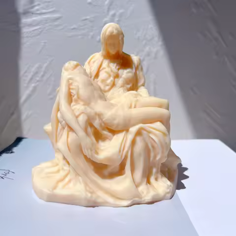 Italian Pieta Statue Candle Mold Bust Silicone Molds Greek Art Man Sculpture Wax Tool Tabletop Ornam