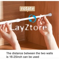 Curtain Rods Extendable Easy Use Spring Loaded Tension Rod Adjustable Spring Steel Cupboard Bars Tension Curtain Rod