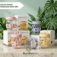 [Original] Aesthetic HoHo Glass in Original Box Packaging Premium Cute Ceramic Glass Drinking Cup Ho
