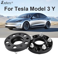 Embers For Tesla Model 3 Y PCD 5X114.3 CB 64.1 M14X1.5 Black Forged aluminum Wheel Spacer Hub Adapte