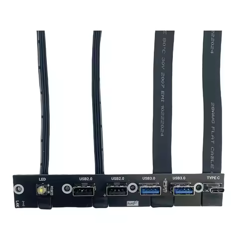 USB 3.0 Front Panel Hub IO Panel 2-port USB3.0+2-port USB2.0+1-port TYPE-C 20G+LED Switch 19P Pin Fo