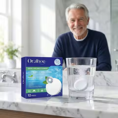 Denture Cleaning Tablets For Oral Care - Freshen Breath, Reduce Stains On Dentures & Braces, Ensure 