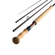ZGCI New Custom 12ft for Carbon Fiber 4 Section Portable Spey Fly Fishing Rod with Cork Handle Lure 
