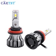 CarTnT 2 Chiếc Đèn Led Xe Hơi 6500K H7 Bóng Đèn Pha CANBUS 12V Led 4 Bên Siêu Sáng H11 H8 H9 22000LM
