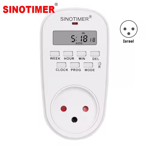 SINOTIMER Israel Plug Digital Weekly Programmable Electrical Wall Plug-in Power Socket Timer Switch 