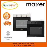 Mayer MMDO9 (SLIVER) / MMDO9-MB (BLACK): 60cm 75 L Built-in Oven 2 YEARS LOCAL WARRANTY