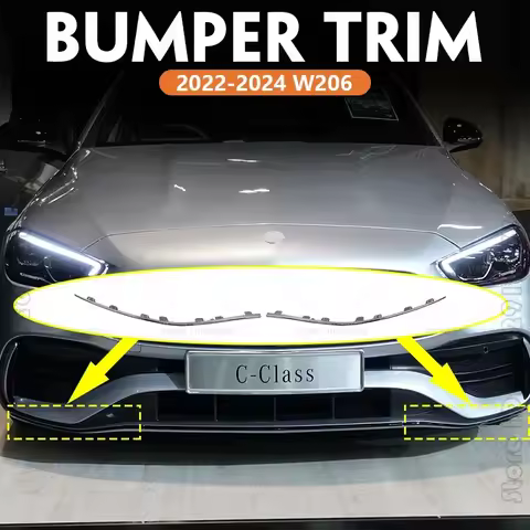 for 2022-2024 W206 Mercedes Benz C300 C43 AMG Front Bumper Trim Chrome Black 2068854102 2068854202 2