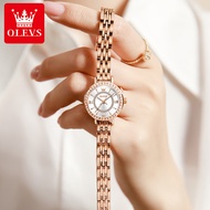 OLEVS Watch for Women Fashion Light Luxury Diamond Style Exquisite Small Strap Original Waterproof Ladies Quartz Watch