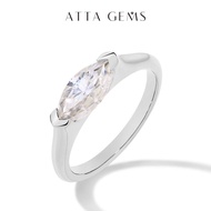 1CT Marquise Shape Synthetic Moissanite Ring 925 Sterling Silver Rings Daily Wear Birthday Present F