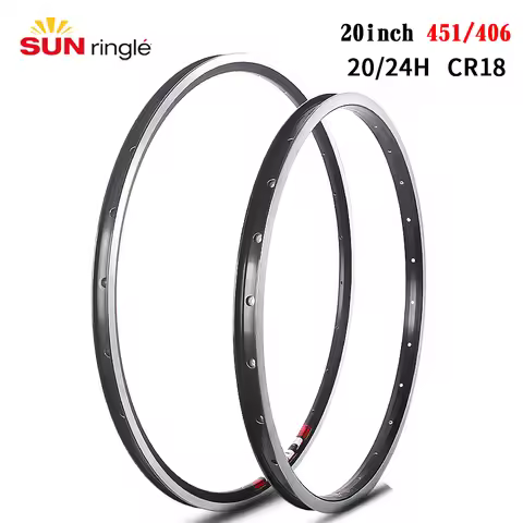 SUNRingle 20inch 406 CR18 bike rim double layer aluminum alloy 451 20/24hole For Folding bike Schrad