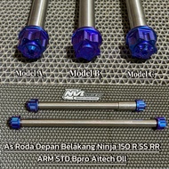 Front and rear axles for Ninja 150 R SS RR Titanium Gr5
