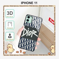 3D printed iphone 11 glass case with logos of famous fashion brands