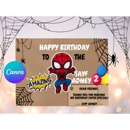 Canva Spiderman Birthday Tag Template – Editable Digital Download