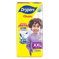 Drypers Classic Baby Diapers XXL Mega 40s (Tape)