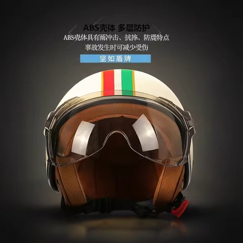 3/4 Open Face Motorcycle Helmet DOT Approved Retro Chopper Vintage Casque Capacete De Moto Men Women