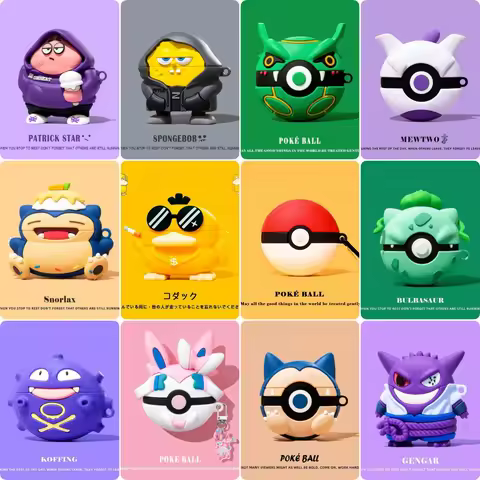For Airpods Pro 3 Case,3D Pokemon Ball Shockproof Silicone Earphone Anime Cover For Airpod Pro 3 Cas