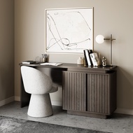 SB Design Square SB FURNITURE โต๊ะเครื่องแป้ง / โต๊ะทำงาน ขนาด 160 ซม. รุ่น Noir สีไม้เข้ม (ที่นั่งด