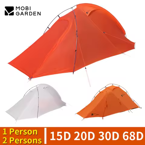 MOBI GARDEN Ultralight camping Tent 1/2 Person Outdoor hiking Travel Backpack Single Double Tent 15D