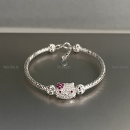 Vòng tay Bạc Mèo Hello Kitty cho bé gái từ 1 đến 12 tuổi - Quà tặng thôi nôi sinh nhật ngày kỷ niệm-