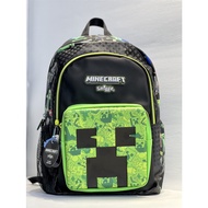 Smiggle Minecraft กระเป๋าเป้สะพายหลัง กระเป๋านักเรียน กระเป๋าปากกา แบบพับได้ สไตล์คลาสสิก สําหรับเด็ก