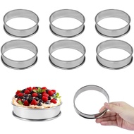 6 cái không dính thép không gỉ crumpet Nhẫn chiên trứng bánh mousse khuôn bánh Waffle