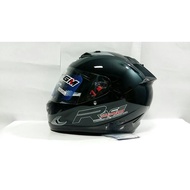 GM Race Pro 2 BLACK Glass Full Face Double Visor Helmet
