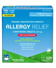 Rite Aid 24 Hour Loratadine 10 mg Allergy Relief Tablets, 10mg - 120 Count | Non-Drowsy Allergy Pill