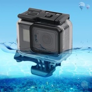 全城熱賣 - GoPro HERO6 /5防水殼+觸屏后蓋 45米防水,帶活動基座和長螺絲 不用拆鏡頭 (顏色：透明無色)