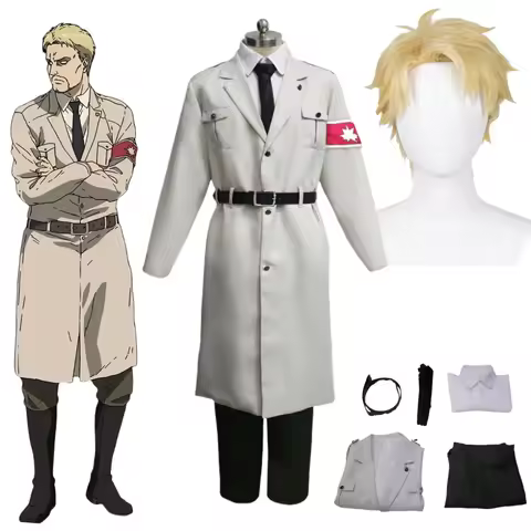 Reiner Braun Cosplay Anime Titan Costume Wig Cosplay Marley Officer Uniform Halloween Clothes