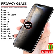 OPPO Reno 2 3 2F 2Z Z A Pro 4G 5G / Reno 10X Zoom / Reno Ace 2 / Black edge privacy tempered glass / phone screen protector
