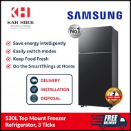 SAMSUNG TOP MOUNT FRIDGE 530L | RT53DG7A6CB1SS | BLACK | 2 YEARS WARRANTY | 3 TICKS