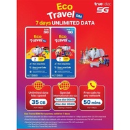True dtac Eco Travel SIM for 7 days 35 GB All Over Thailand