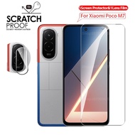 ​2in1 Lens Film+Clear Front Glass For Xiaomi Poco M7 4G Screen Protector Tempered Glass Poco m7 POCO