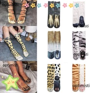 Optimisti Leopard Socks - Fun Paw Print Novelty Socks