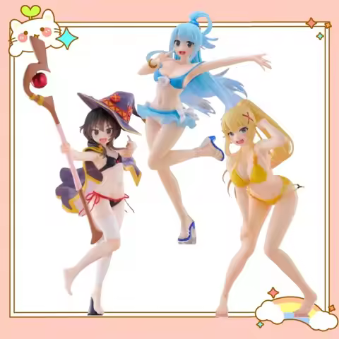 Original Subarashii Sekai Ni Shukufuku O Aqua Megumin Dukunesu 18cm Action Figures Collectibles Clas