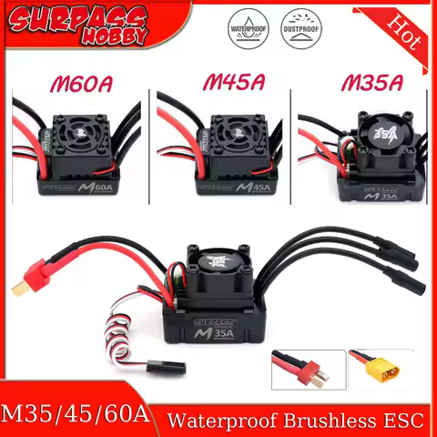 Surpass Hobby M35A M45A M60A Waterproof Brushless ESC Speed Controller 2-3S for 1/10 1/12 1/14 1/16 
