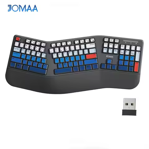 JOMAA Split Ergonomic Keyboard with Cushioned Wrist and Palm Rest, 2.4G USB Wireless Ergonomic Split