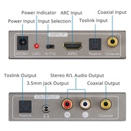 192Khz DAC Audio Converter Toslink Optical Coaxial HDMI-Compatible ARC to Coaxial Toslink L/R 3.5mm 
