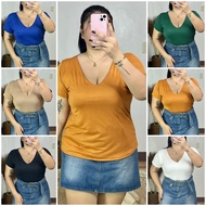 G27 - SHEENA VNECK DOUBLE LINING PLUS SIZE TOP XL -4XL